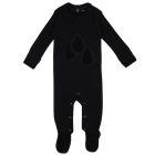Velveteen Graphic Baby Footie | Black