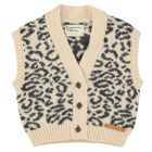 Knitted Waistcoat Light Pink W/ Black Animal Print
