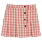 Pink Gingham Pleated Skirt
