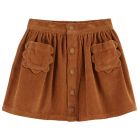 Pecan Velvet Flower Pocket Skirt