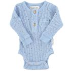 L/S Bodysuit | Light Blue W/ Orange Stars