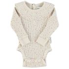 L/S Bodysuit W/ Collar | Taupe W/ Orange Stars