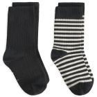 Ribbed Socks Pirate Black Cream