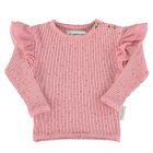 L/S W/ Frills On Shoulders | Pink W/ Orange Little Stars