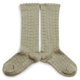 Juliette Pointelle Organic Cotton Knee-high Socks | Aigue Marine