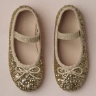 Ballet Flats Gold Sparkle