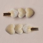 Velvet Hair Clips Ecru