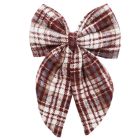 Oversized Bow Burgundy Plaid