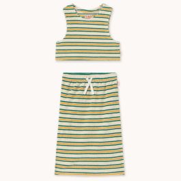 Stripes Multicolor Sleeveless Tee & Skirt
