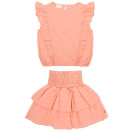 Faye Top & Elle Skirt | Light Coral Orange