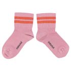 Short Socks | Pink W/ Orange Stripes