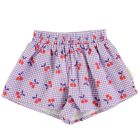 Shorts | Purple & White Checkered W/ Cherries