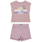 Dried Lilac Grateful Tank & Denim Shorts
