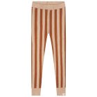 Stripes Knitted Leggings Caramel