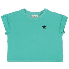 Tshirt | Turquoise W/ Black Logo Print