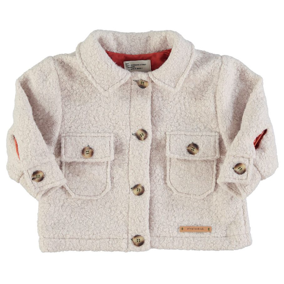 Faux Fur Jacket | Ecru W/ Back 