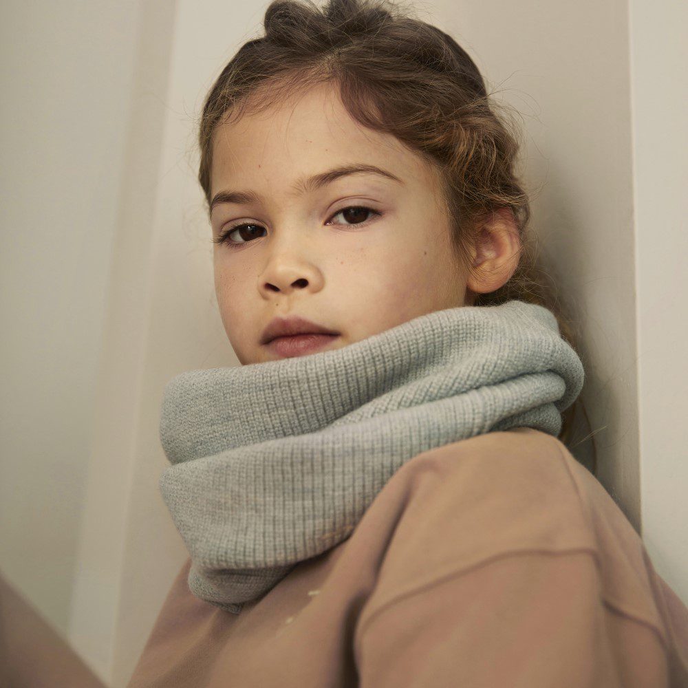 Knitted Endless Scarf | Biscuit