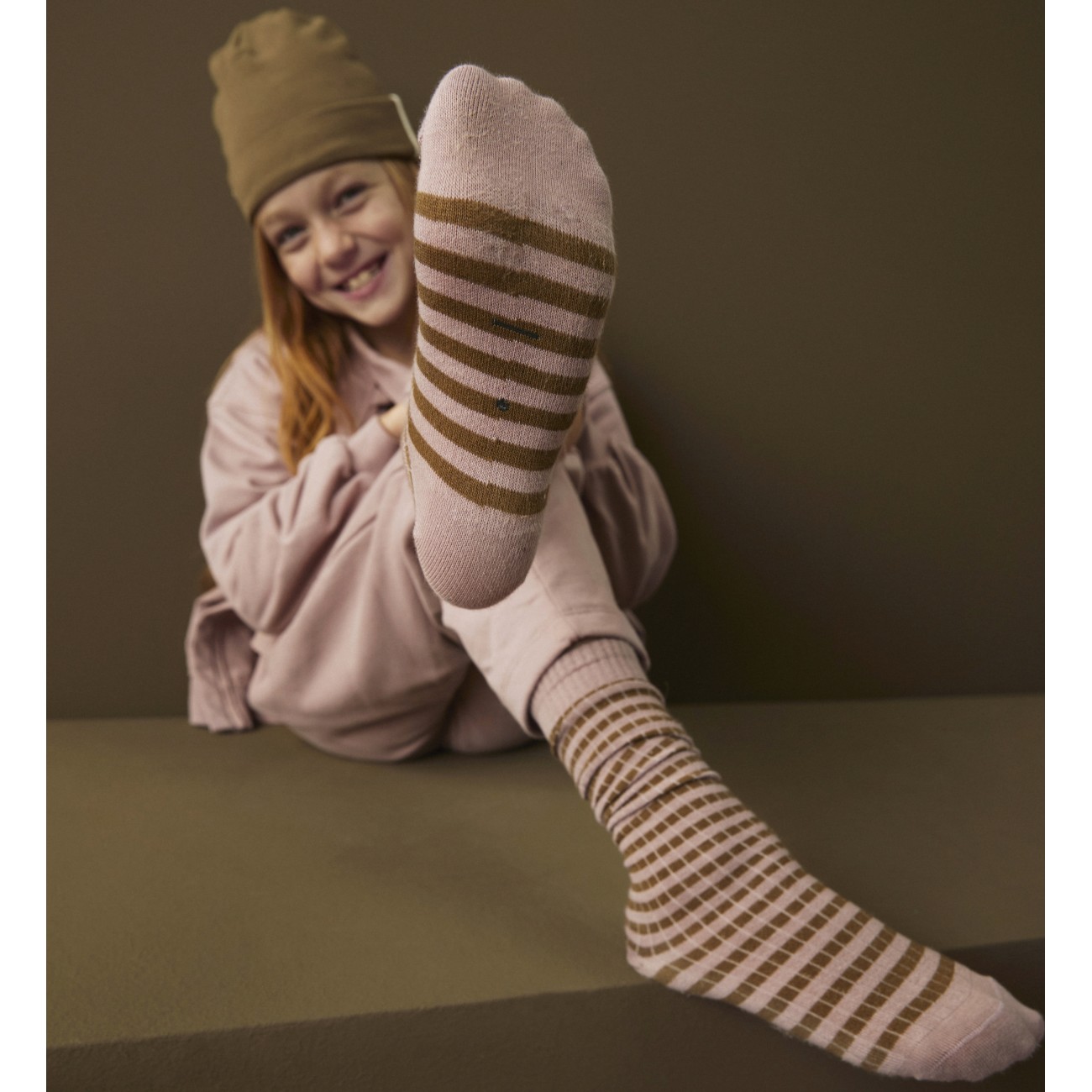 Ribbed socks 2 Pack Berry Cream