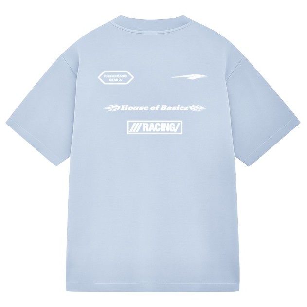 Oversized Tee & Biker Shorts Ice Blue