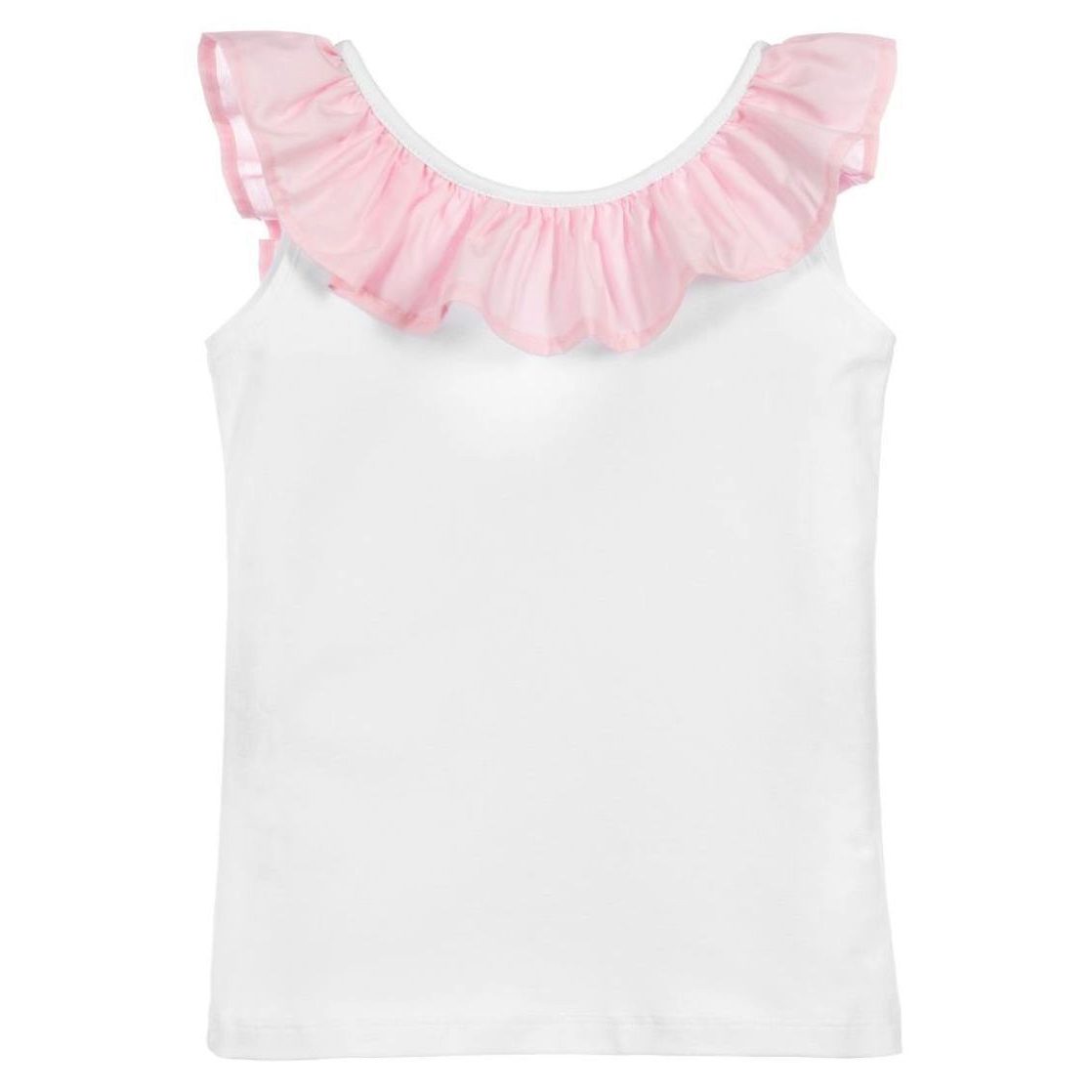 White Back Bow Tank & Pink Pleated Skirt