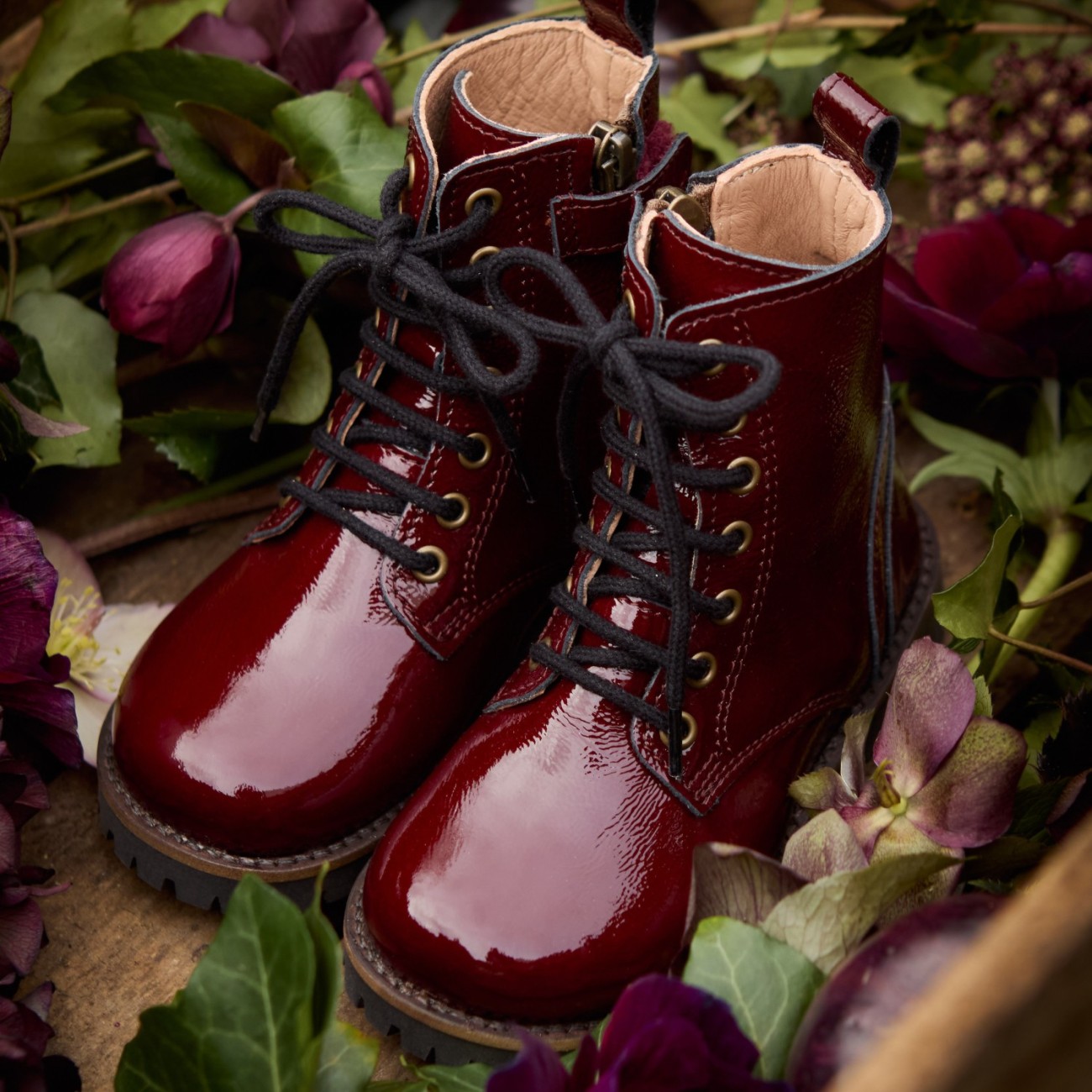 Lace Up Boot Burgundy