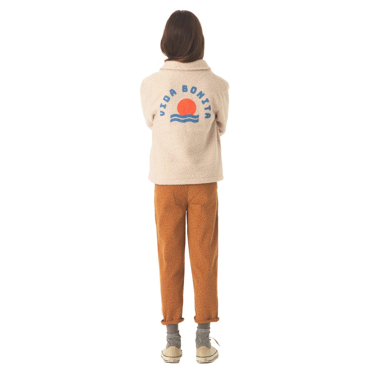 Faux Fur Jacket | Ecru W/ Back 