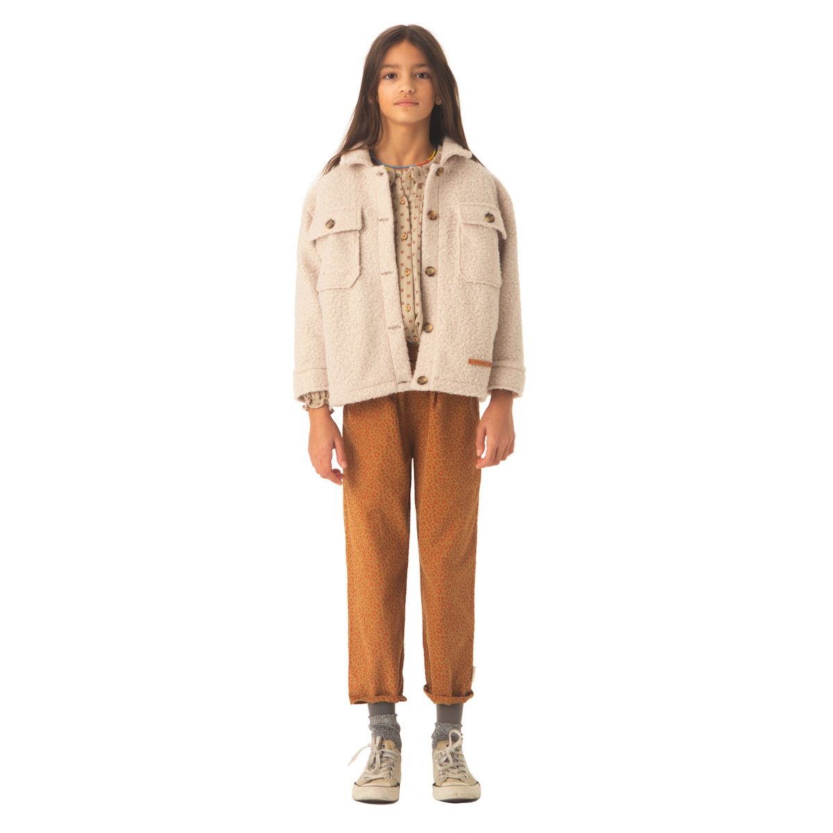 Faux Fur Jacket | Ecru W/ Back 
