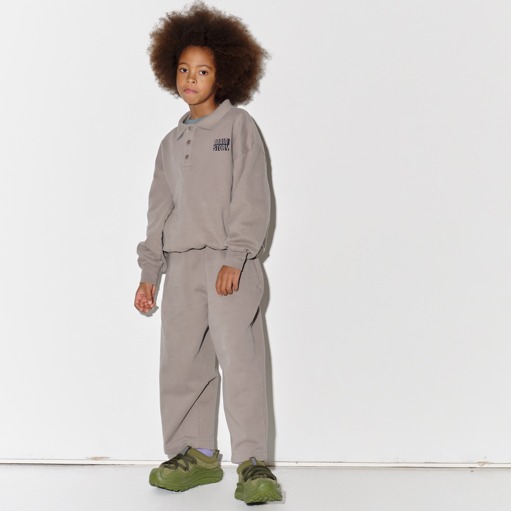 Polo Sweatshirt & Lounge Pant Driftwood