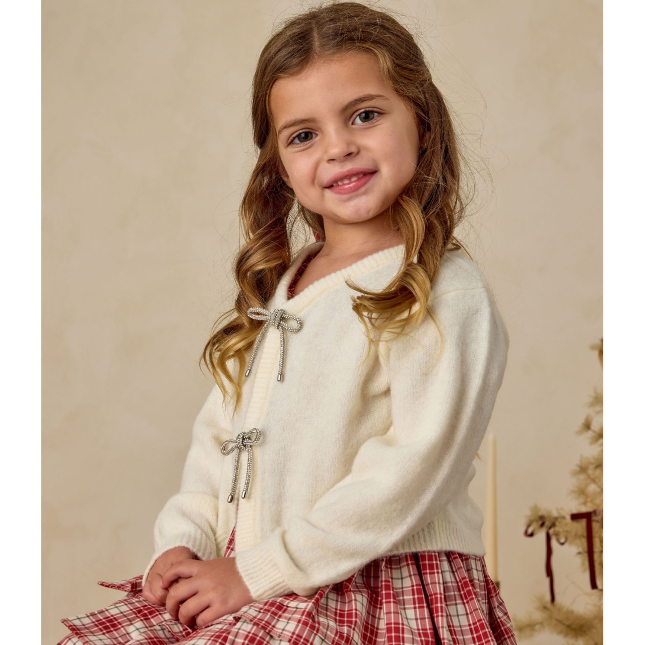 Bow Cardigan Ivory
