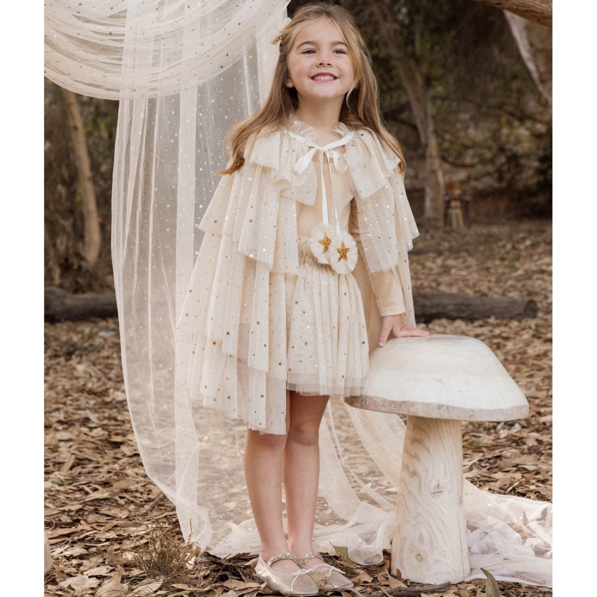 Tulle Cape Champagne Star