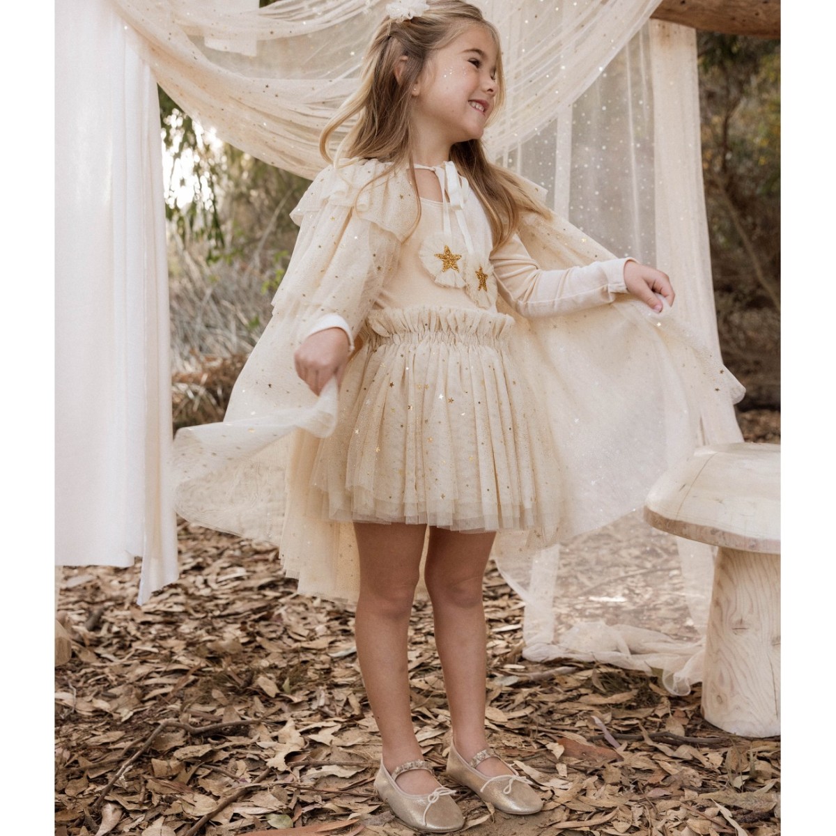 Flutter Tulle Clip Chmpagne Star