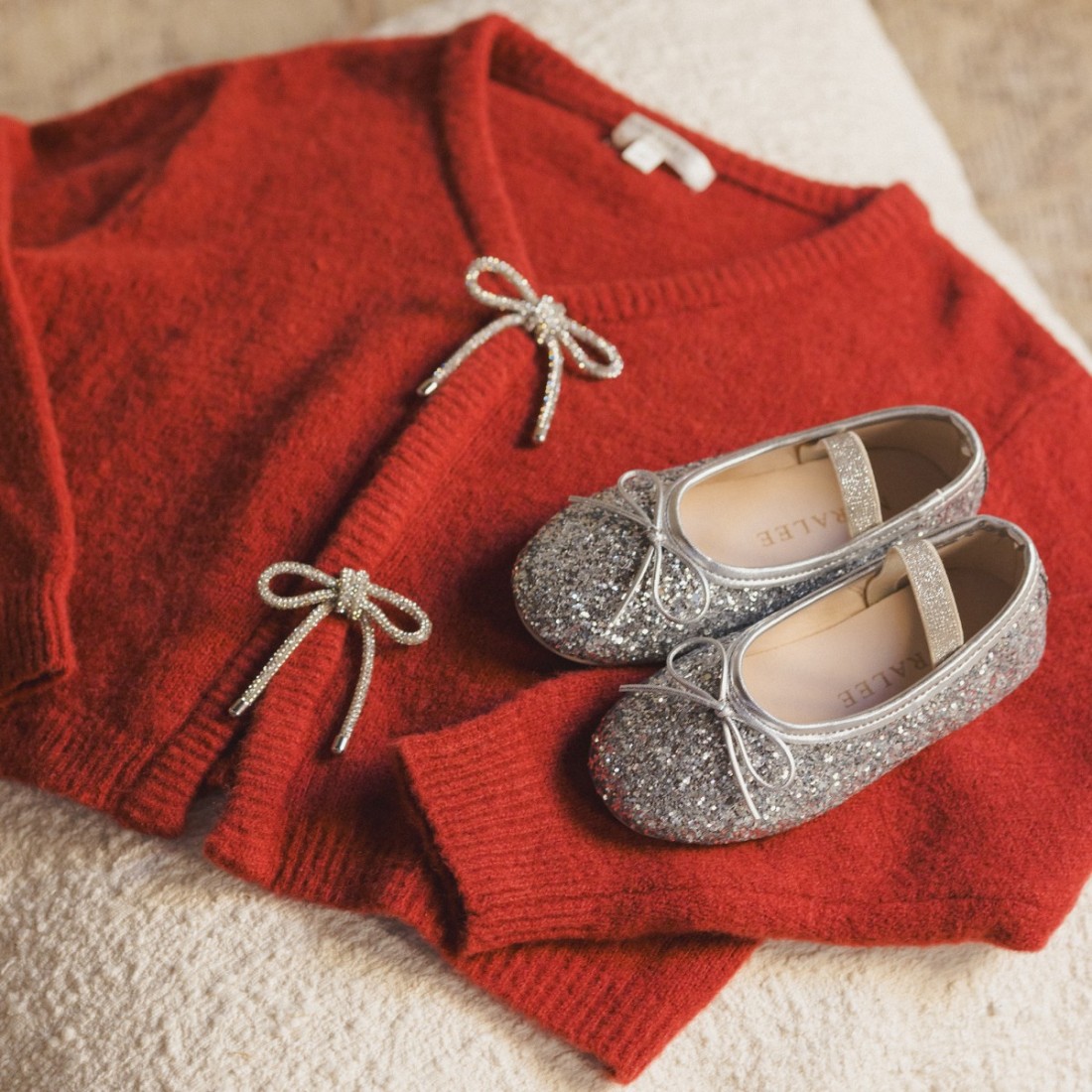 Bow Cardigan Ruby