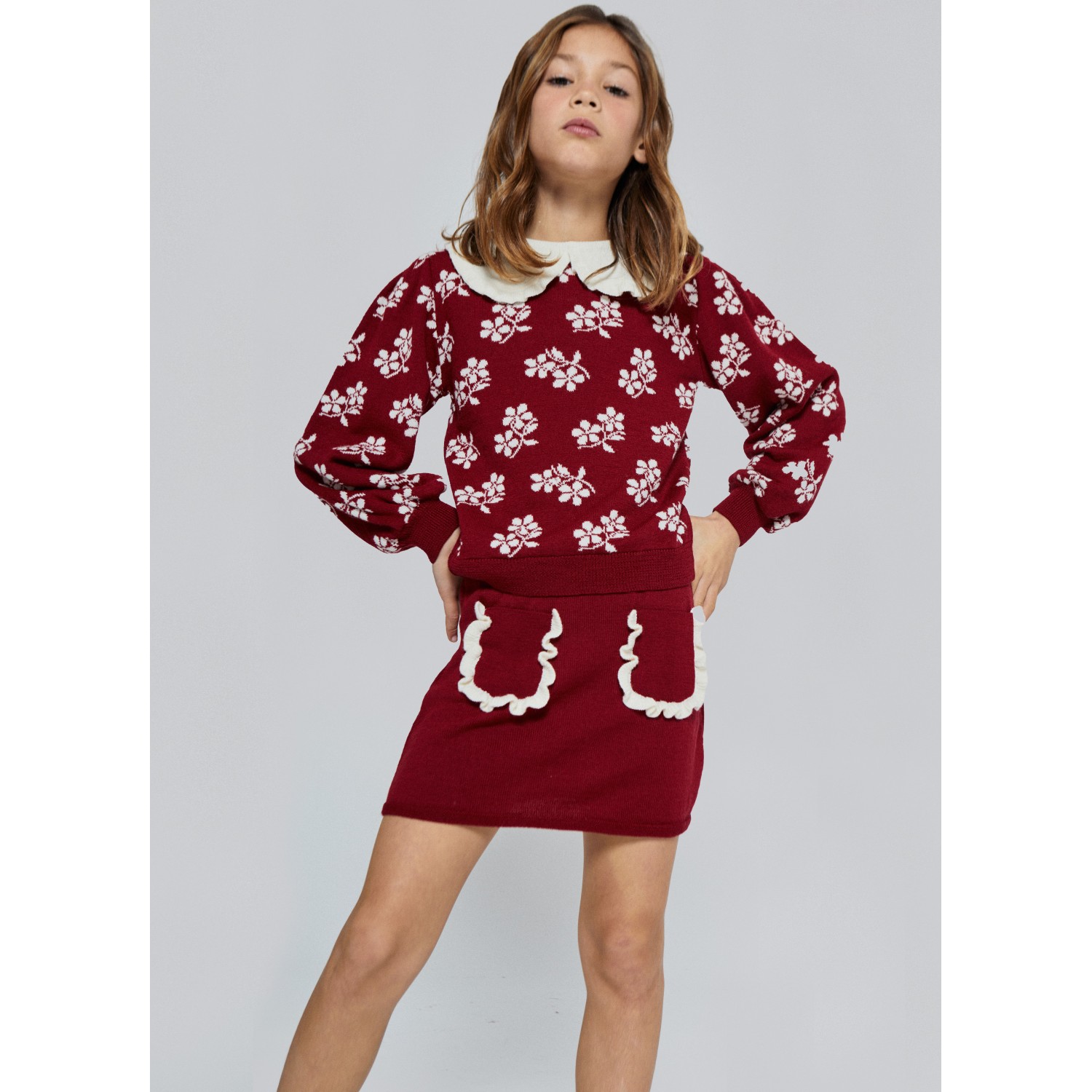 Lila Flower Skirt Rio Red