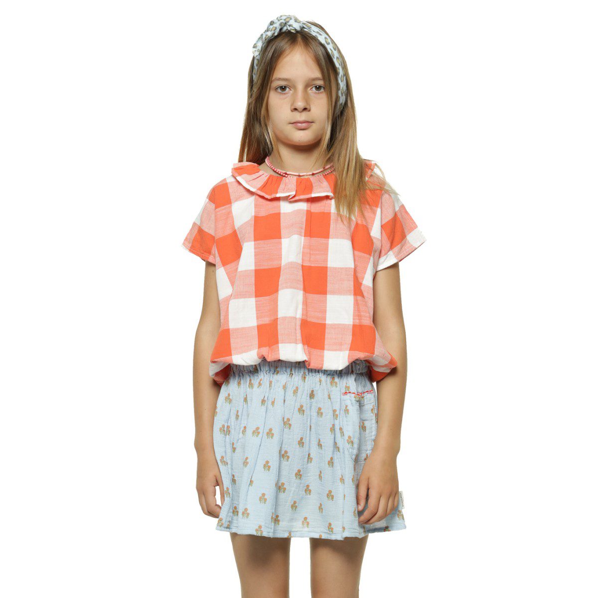 Short Skirt | Light Blue W/ Flowers
