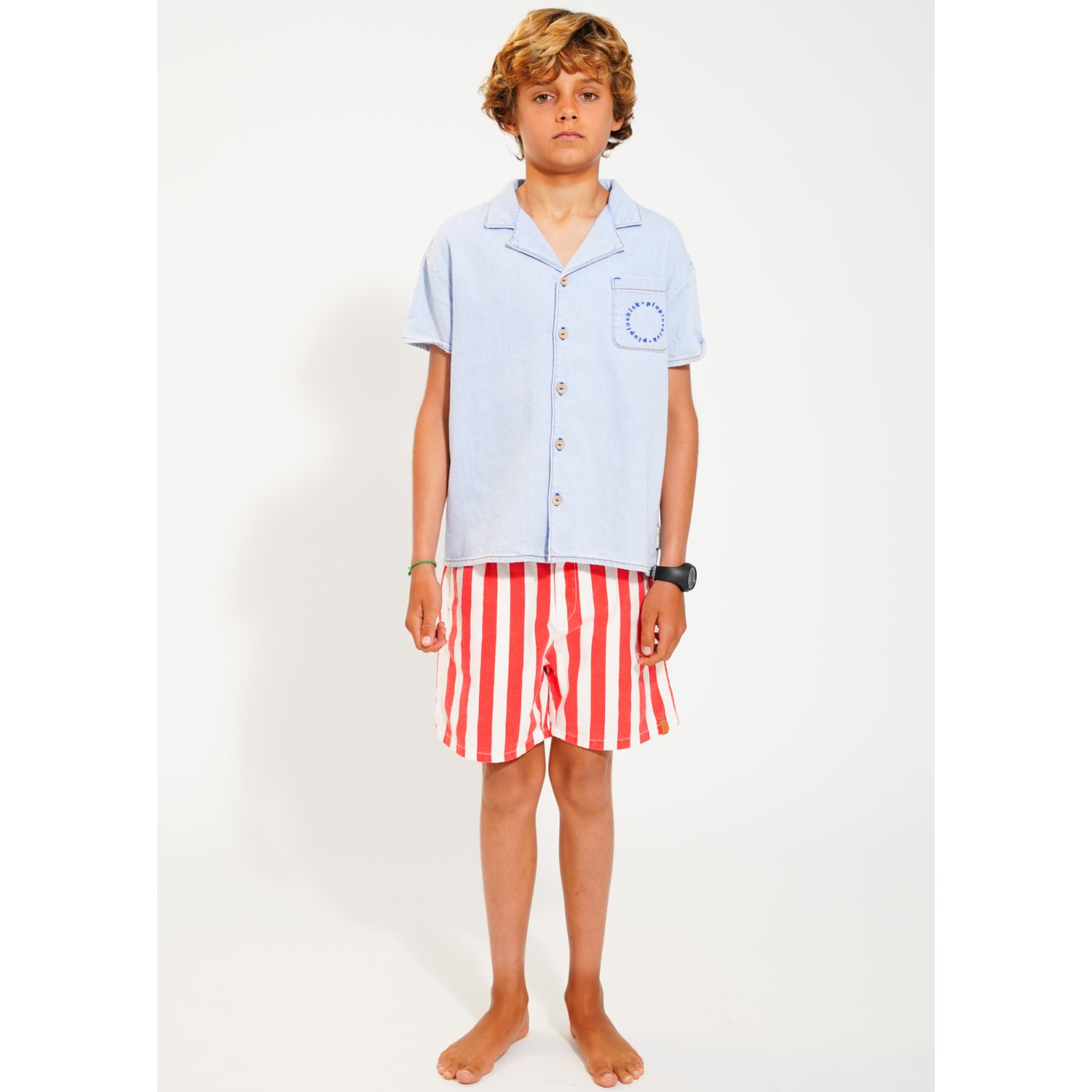 Hawaiian Shirt | Light Blue Soft Denim