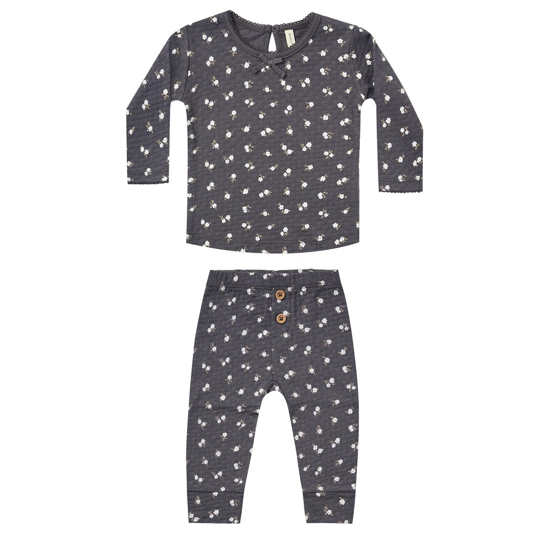 Pointelle L/S Top & Pointelle Legging | Dark Floral