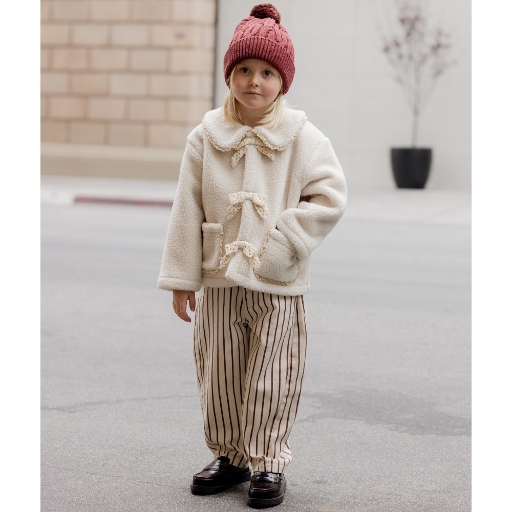 Shearling Collared Coat Natural
