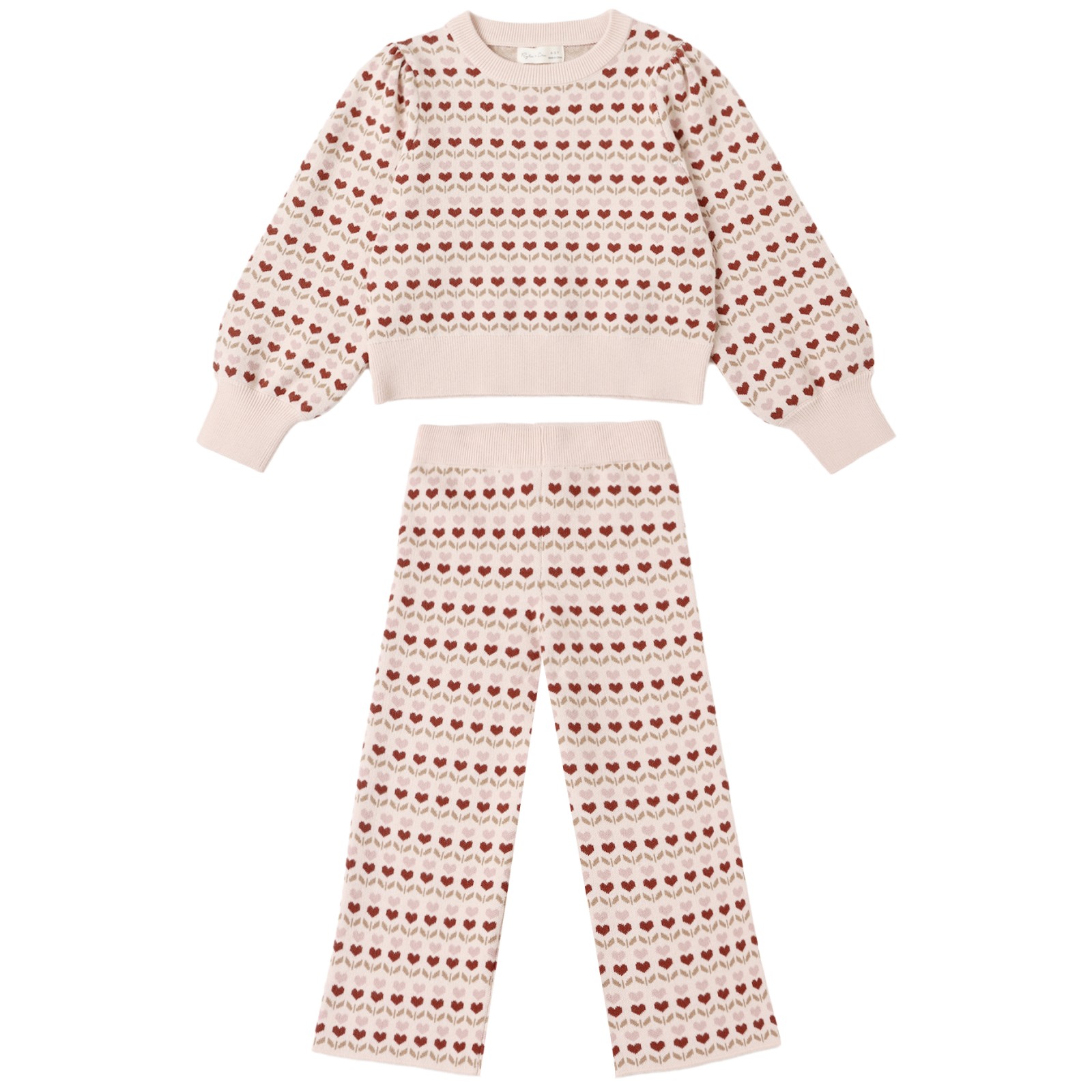 Jacquard Knit Set Ruby Hearts