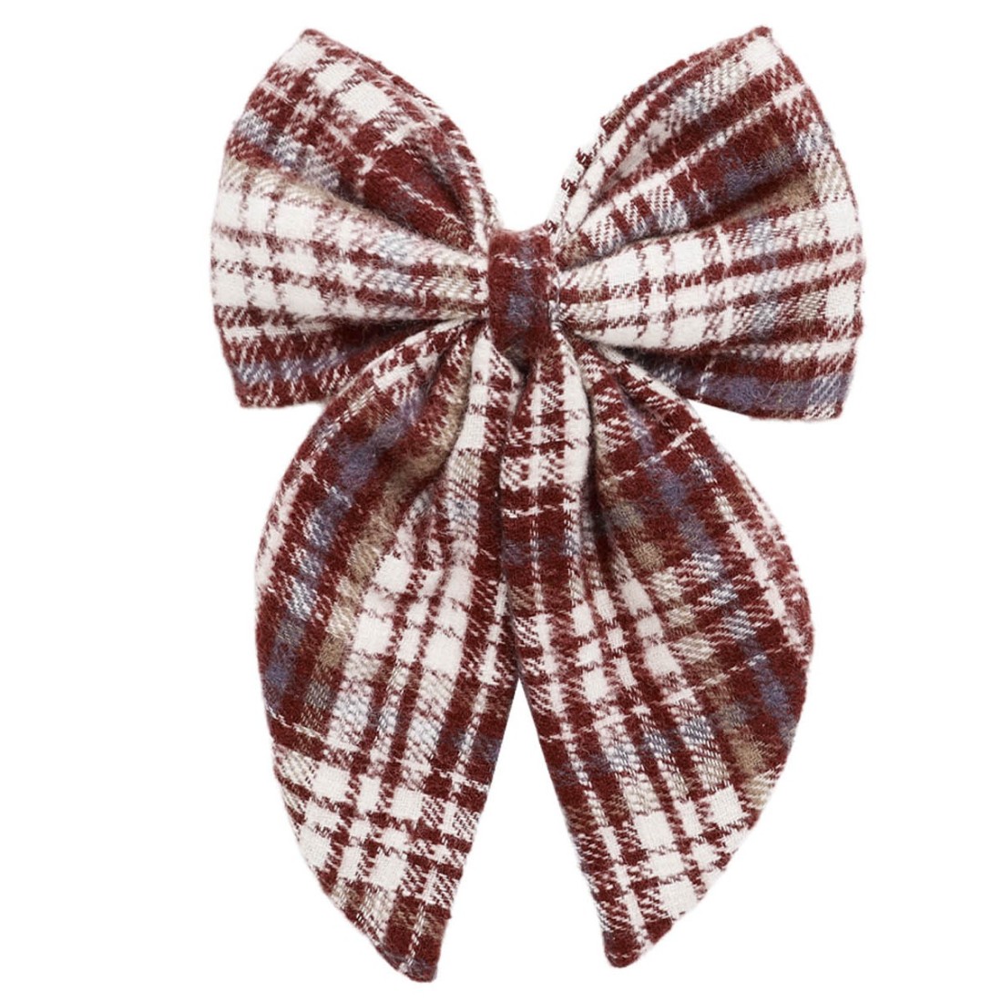Oversized Bow Burgundy Plaid