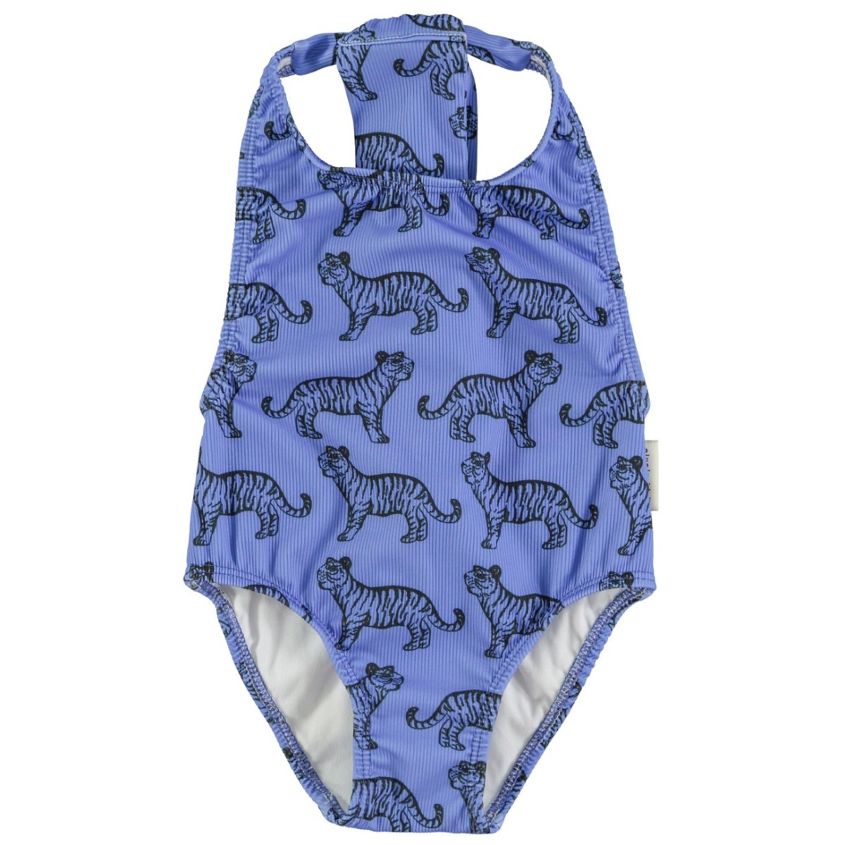 Swimsuit W/ Back Bow | Blue W/ Black Tigers