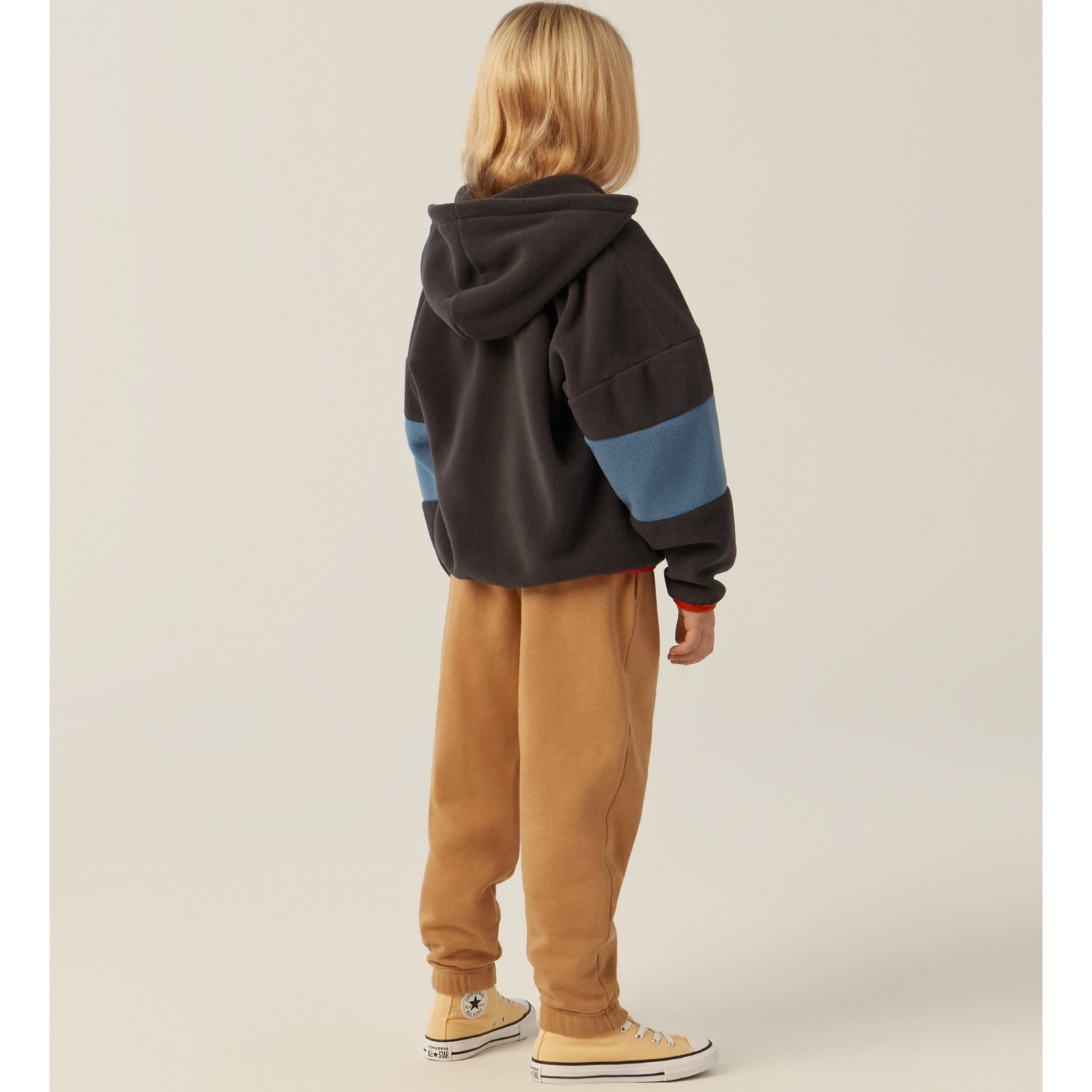 Color Block Polar Zipped Sweatshirt