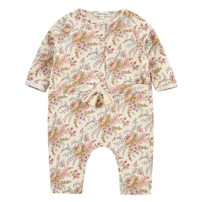 Jenna Jumpsuit | Cream French Flowers – Ivy Babies