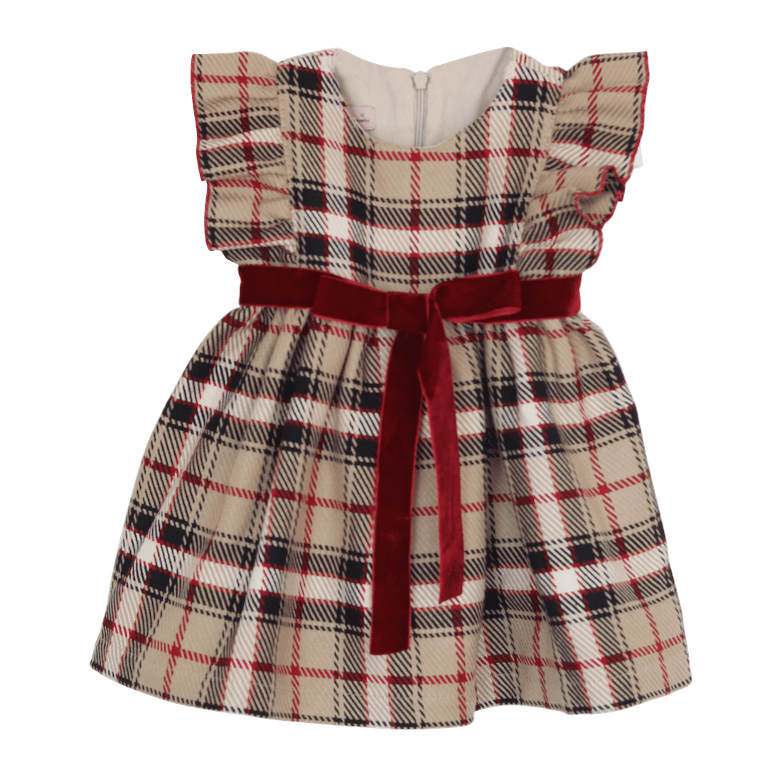 Beige & Bordeaux Dress – Ivy Babies