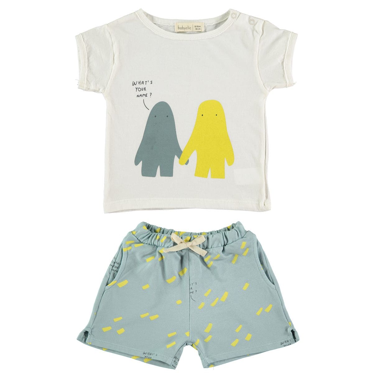 T-Shirt Best Friends & Shorts Name Light Blue – Ivy Babies