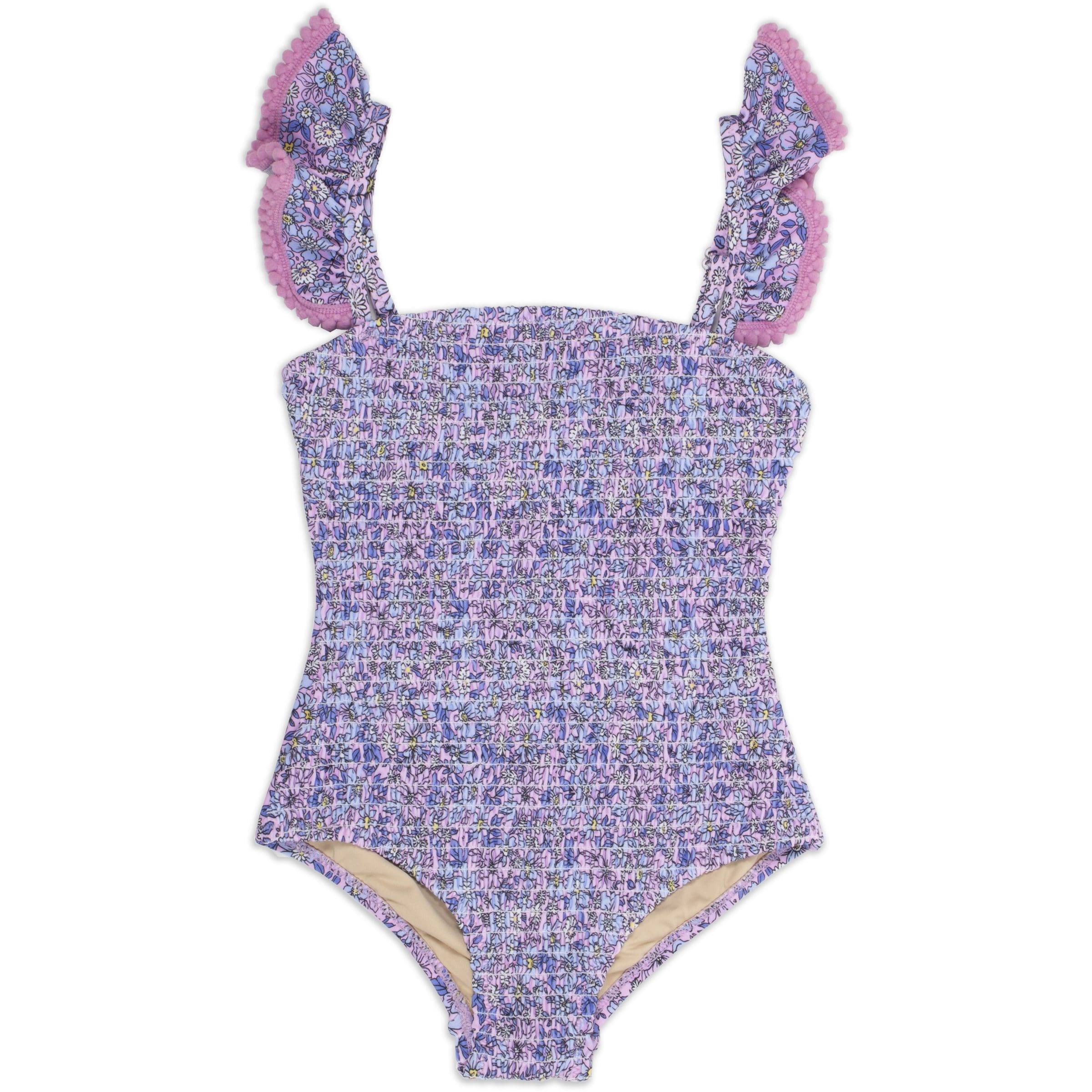 Purple Ditsy Smocked One Piece Swimsuit – Ivy Babies