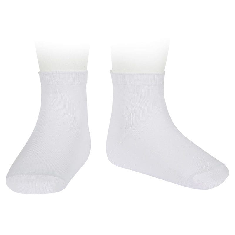 Plain Stitch Short Socks | White (200) – Ivy Babies