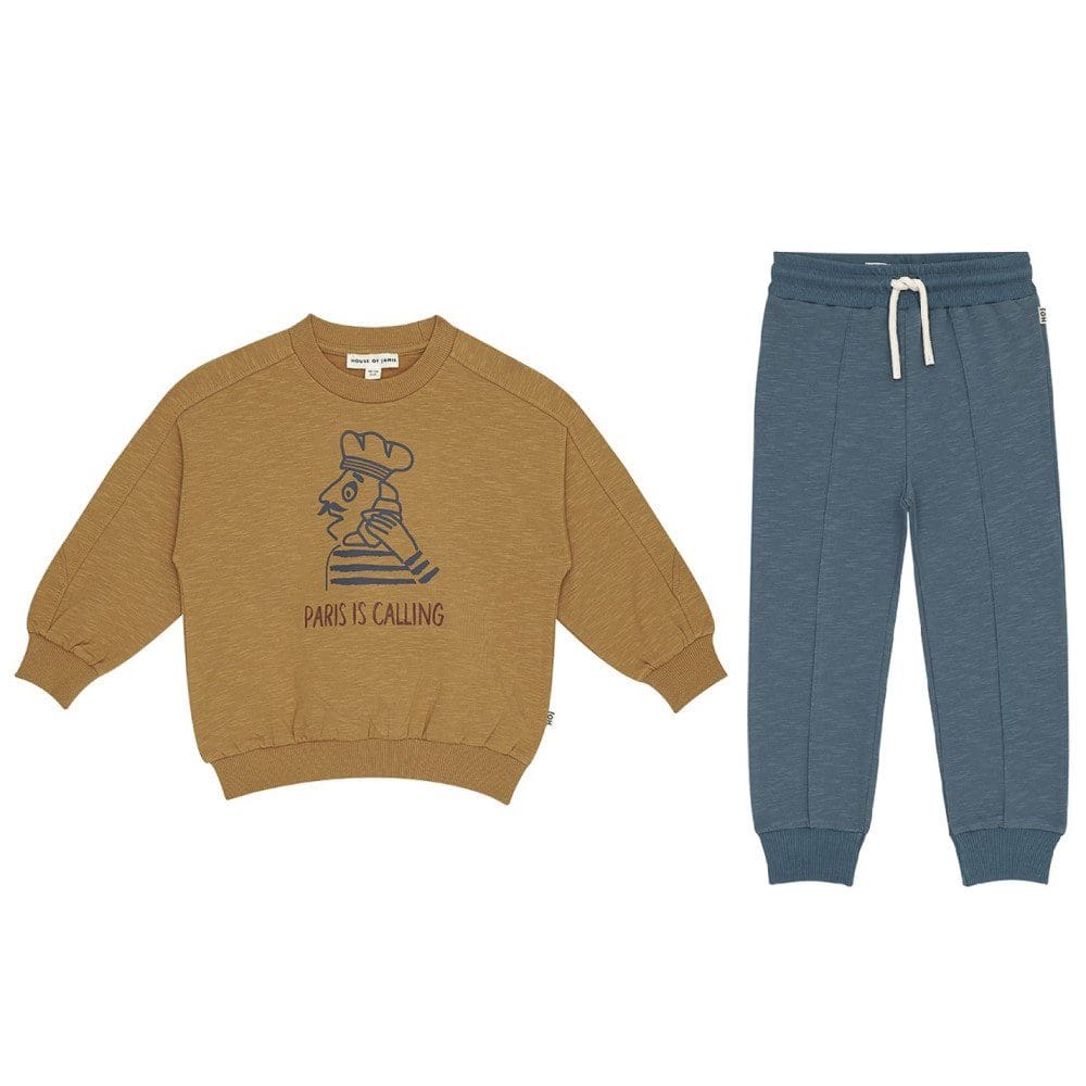 Mustard Sweatshirt & Petrol Sweatpants – Ivy Babies